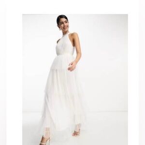 Vila bridal Elegant White Halter Maxi Dress
bought for my birthday and worn once